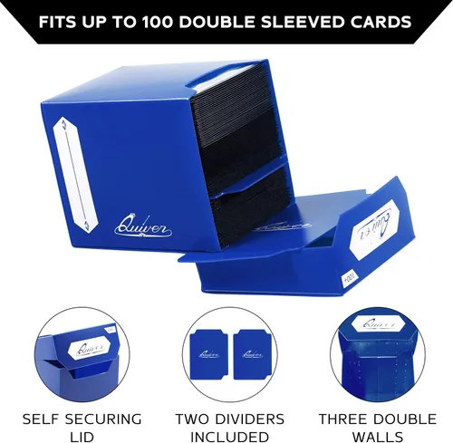 Miniatura 2 de Quiver Time Paquete de cartas coleccionables azules y fundas para cartas que se adapta a Magic: The Gathering Cards y otros TCG – 100+ caja