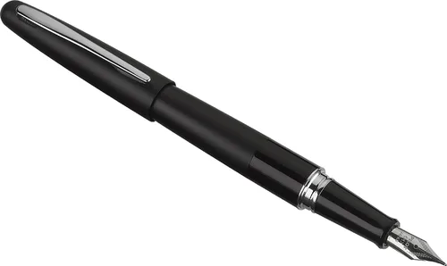 Miniatura 4 de PILOT Metropolitan Collection - Pluma estilográfica, barril negro, diseño clásico, punta media, con 12 cartuchos de tinta negros y 12 azules