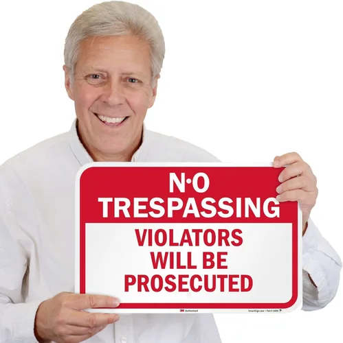 Miniatura 2 de SmartSign Letrero con texto en inglés "No Trespassing - Violators Will Be Prosecuted", aluminio reflectante de grado de ingeniero 3M de 12 x 18