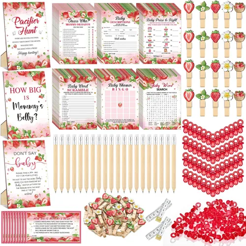 Miniatura 22 de Sherr 476 juegos florales de baby shower, 6 juegos de actividades, tarjeta floral, juego de caza de chupetes, 50 chupetes, qué tan grande es mamá