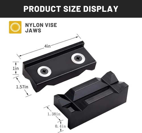 Miniatura 2 de Almohadilla de mordaza de 4 pulgadas de nylon, almohadilla magnética reversible, cubierta de mordazas blandas, adecuada para la protección