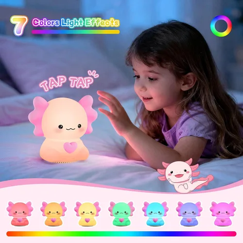 Miniatura 3 de Luz nocturna para niños con altavoz inalámbrico, portátil de 7 colores, lámpara de noche de tacto cálido regulable con control remoto, máquina