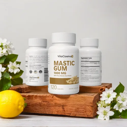 Miniatura 7 de Cápsulas de goma mastica, 1000 mg, 120 cápsulas vegetarianas, sin OMG y sin gluten