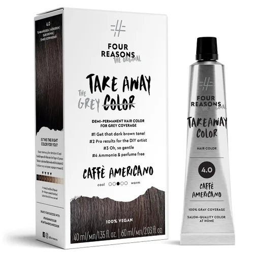 Miniatura 12 de Four Reasons Takeaway - Tinte de retoque de raíz, café en grano 3.0, marrón oscuro, color de raíz semipermanente para cobertura de canas, tinte