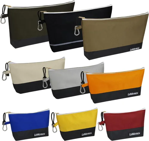 Miniatura 22 de Bolsas de herramientas LeMotech con cremallera, bolsas pequeñas resistentes al agua, bolsa de utilidad Oxford 1680D para organizadores