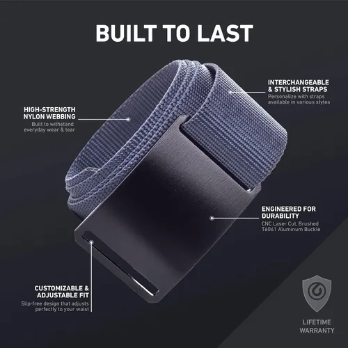 Miniatura 32 de GRIP6 Cinturón táctico – Sin agujero, cinturones de nailon para hombres y mujeres – Fabricado en los Estados Unidos (Ninja)
