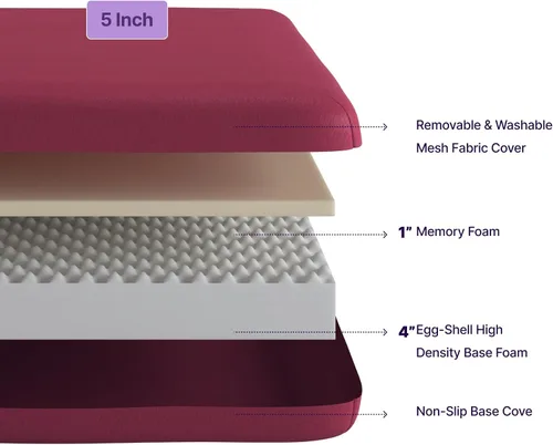 Miniatura 3 de NapQueen Colchón de Espuma Viscoelástica Twin de 5 Pulgadas, Sensación Media, Certificado CertiPUR-US, Cama en una Caja, Funda de Tela Suave