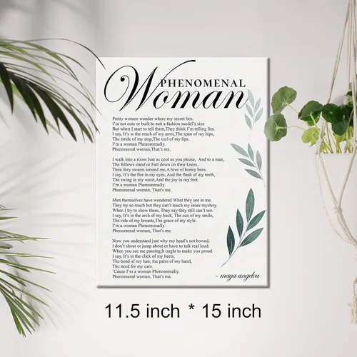 Miniatura 2 de Lienzo inspirador para pared, diseño de mujer fenomenal motivacional, impresión en lienzo feminista positiva, pintura en lienzo para oficina, hogar