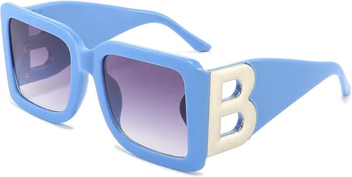 Miniatura 54 de PORADAY Gafas de sol cuadradas grandes de moda para mujeres y hombres, marco grueso negro de lujo, gafas de sol modernas con montura grande