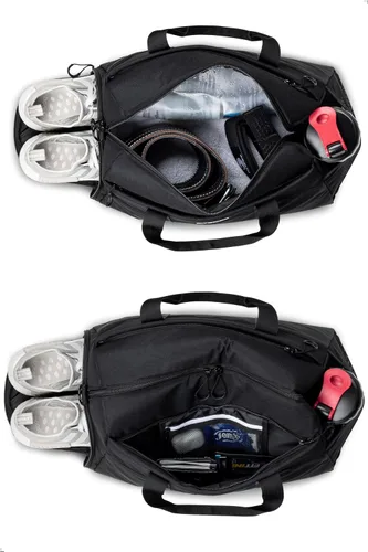 Miniatura 5 de Fitgriff Bolsa de gimnasio V2 para hombres y mujeres con compartimento para zapatos y artículos húmedos, bolsa de lona para viajes, deportes