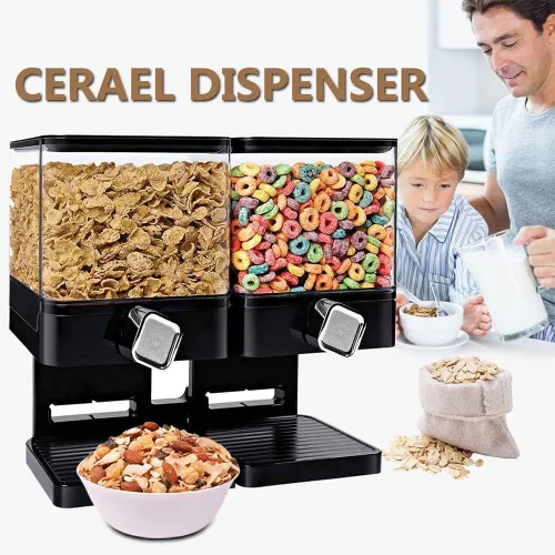 Miniatura 6 de SEIWEI Dispensador de alimentos multifunción para almacenamiento de cereales con bandeja inferior desmontable para organización de cocina, grano