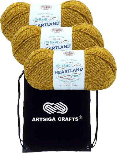 Miniatura 41 de Lion Brand Heartland Capitol Reef 136-140 (3 cadejos - mismo lote de tinte) Hilo estambre medio #4 acrílico para crochet y tejer con bolsa