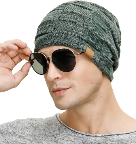 Miniatura 29 de Vgogfly Slouchy Beanie for Men Winter Hats for Guys Cool Beanies Mens Lined Knit Warm Thick Skully Stocking Binie Hat