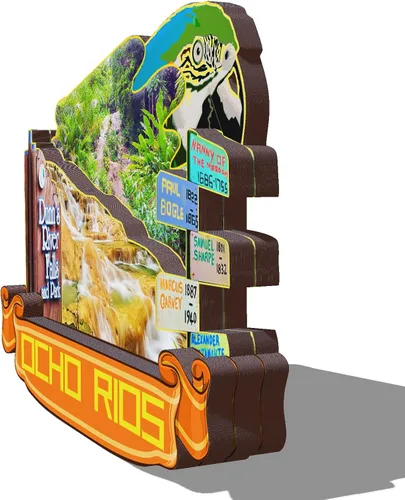Miniatura 2 de Imán de madera de Ocho Rios Jamaica 3D para nevera, recuerdos coleccionables, decoración hecha a mano