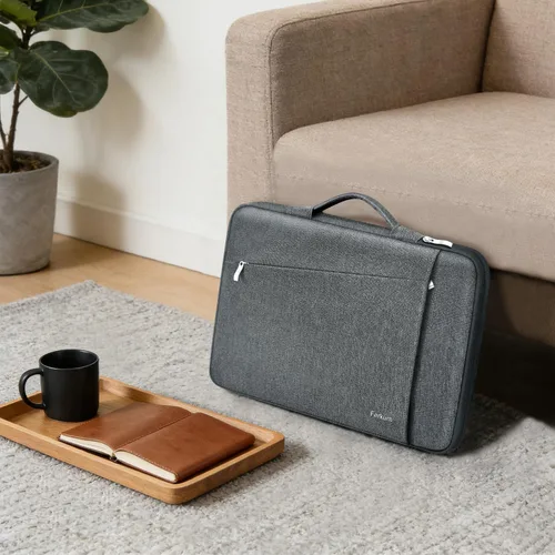 Miniatura 8 de Ferkurn Funda para laptop para hombres y mujeres, compatible con MacBook Air/Pro, Lenovo Surface, HP, Dell, ASUS Acer, 15.6 pulgadas, color gris