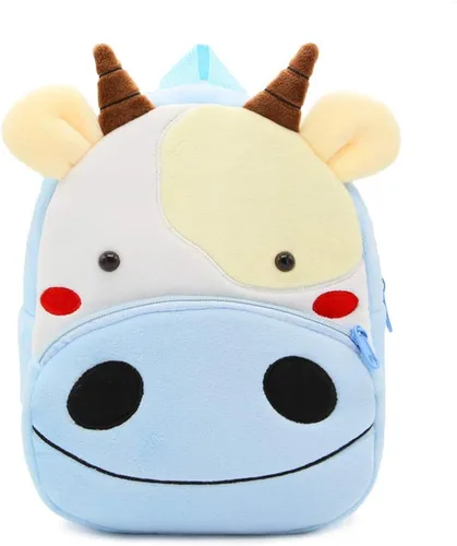 Miniatura 3 de Ladyzone Mochila para niños pequeños con diseño de animales del zoológico, bonita bolsa de felpa de dibujos animados de 10 pulgadas para niños