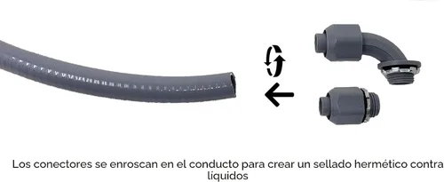Miniatura 8 de Sealproof Conjunto de Látigo de Alimentación, Conducto Eléctrico Flexible Hermético a Líquidos No Metálico de 1/2 Pulgada x 6 Pies y Cable