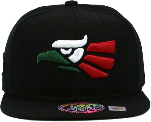 Miniatura 2 de Gorra de béisbol mexicana hecha en México Eagle Aguila Snapback Flat Bill