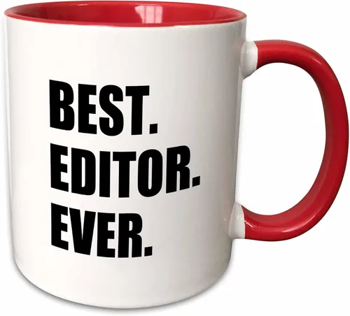 Miniatura 10 de 3dRose mug_179777_4 Best Editor Ever - divertido regalo de orgullo de trabajo para el mejor trabajo de edición del mundo, taza negra de dos tonos