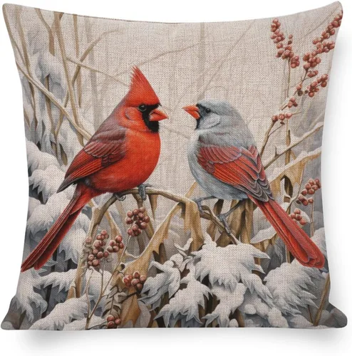 Miniatura 16 de Fundas de almohada de 16 x 16 pulgadas, diseño de pueblo de invierno, decoración de Navidad, para sofá, sala de estar, dormitorio