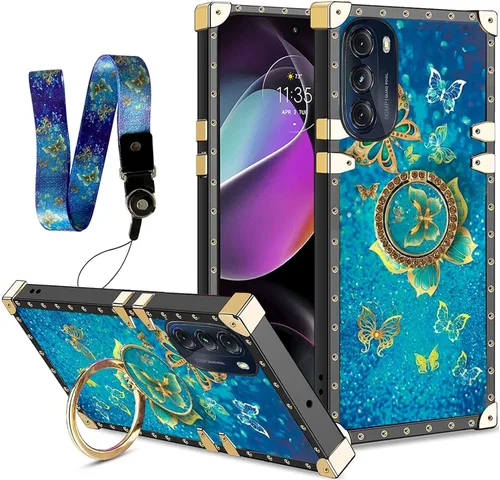 Miniatura 7 de nancheng Funda para Motorola Moto One 5G Ace/One 5G UW Ace Luxury Colorful Love Heart Bee Design Gold Electroplated Phone Cover with 360° Diamond