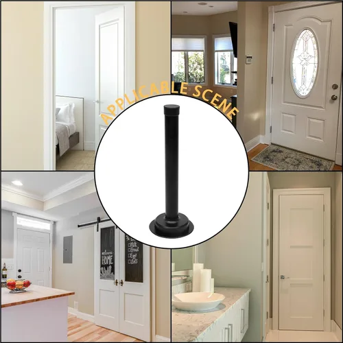 Miniatura 7 de 1 tope de puerta de 6 pulgadas, tapón de puerta largo autoadhesivo para puerta, tope de puerta de acero inoxidable con amortiguación de sonido, tope