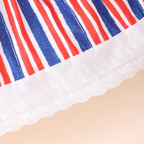 Miniatura 5 de Vestido para niñas del 4 de julio, con bandera americana, patriótico, estrellas, rayas, vestidos para el Día de la Independencia para niños de 1 a 8