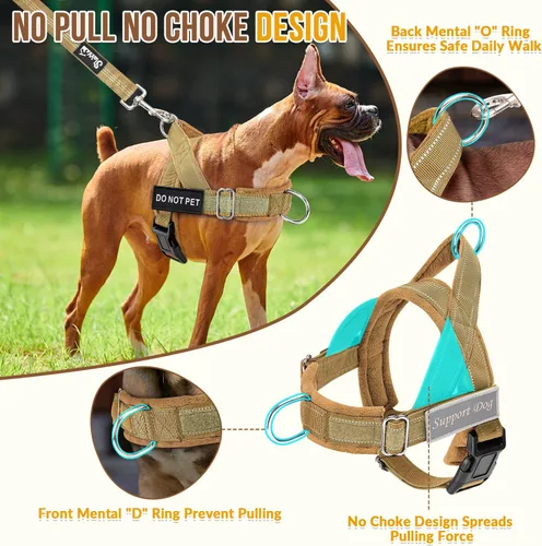 Miniatura 2 de Lukovee Arnés para perro sin tirones y correa - Arnés de chaleco para perros resistente con acolchado suave para perros medianos y grandes, arnés