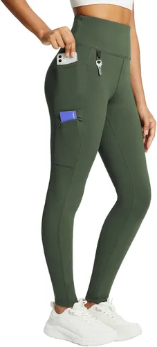 Miniatura 41 de baleaf Leggings con forro polar para mujer, impermeables, pantalones de senderismo de invierno, mallas térmicas para correr, bolsillos