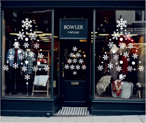 Miniatura 5 de Q-BABY 200 calcomanías estáticas de copos de nieve para decoración de ventanas de Navidad, 200