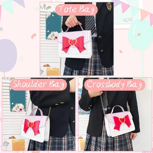 Miniatura 5 de PROCOS Bolsos de mujer Kawaii Anime Sailor Cosplay PU Bolso de cuero PU Cadena de lazo bandolera Bolso bandolera Bolso bandolera