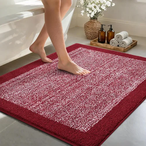 Miniatura 37 de Alfombras de baño de 17 x 24 pulgadas, antideslizantes, lavables, color gris, para bañera, tapete de baño para baño, tapete suave y absorbente