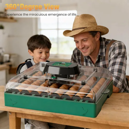 Miniatura 8 de Incubadora de huevos para huevos de gallina, capacidad máxima de 72 huevos con girador automático de huevos y control de humedad, incubadora