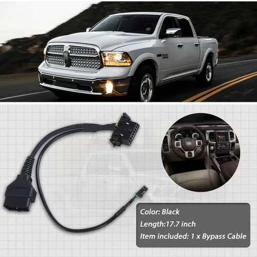 Miniatura 6 de Cable de derivación de puerta de enlace de seguridad, adaptador de herramienta de diagnóstico, cable conector compatible con Dodge Cummins RAM 1500