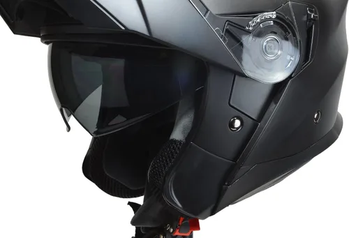 Miniatura 5 de 36099-093 Casco modular de motocicleta unisex para adultos con protector solar (negro mate, XS)