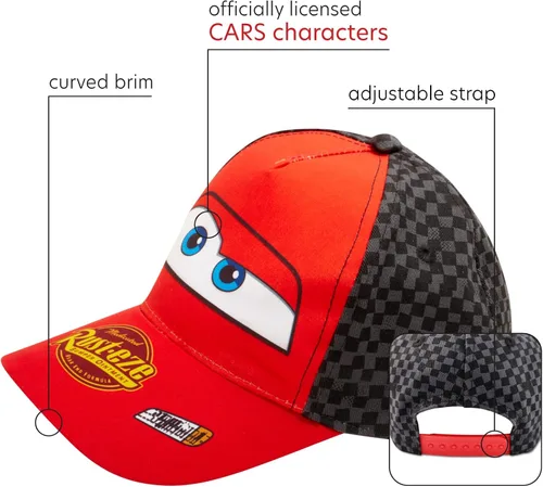 Miniatura 2 de Disney Pixar Boys Cars Lightning McQueen Hat - Piston Cup Baseball Cap (ToddlerBoy)