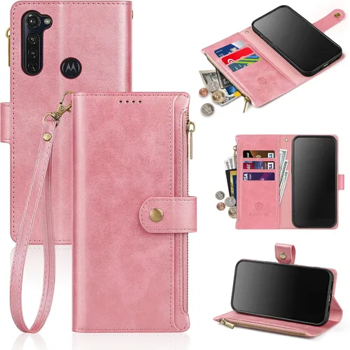 Miniatura 10 de Antsturdy Funda compatible con Motorola Moto G Stylus 2020 con tarjetero para mujeres y hombres, funda de teléfono con bloqueo RFID, piel sintética