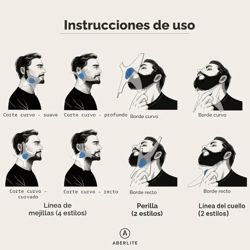 Miniatura 3 de Aberlite ClearShaper 3.0 - Kit moldeador de barba con dos lápices de barbero - Herramienta de moldeado premium - 100% transparente Muchos estilos