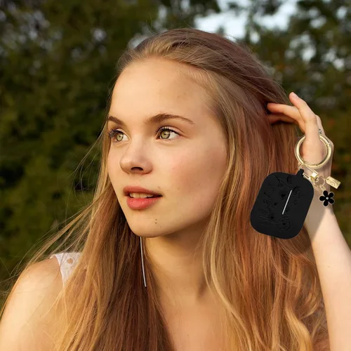 Miniatura 6 de Funda con grabado de flores compatible con AirPods Pro 2 2022, funda de silicona para AirPods Pro de 2ª/1ª generación con bonito llavero de flores