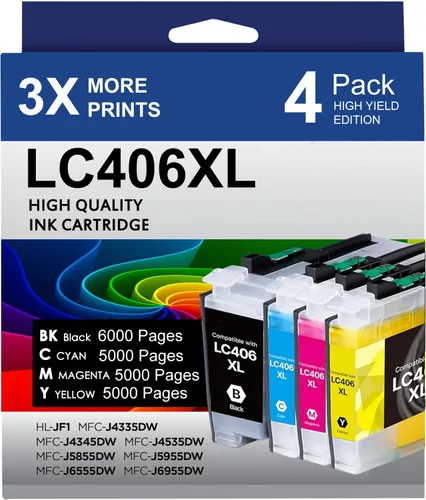 LC406 LC406XL - Cartuchos de tinta para impresora Brother 406XL LC406 XL para MFC-J4335DW MFC-J5855DW MFC-J6555DW MFC-J4535DW MFC-J6955DW