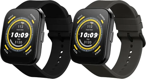 Miniatura 11 de kwmobile Correa compatible con Amazfit Bip 6 / Bip 5 Unity/Bip 5 / GTS 3 / Balance 2 / Correa de repuesto de silicona para reloj - Negro/Gris oscuro