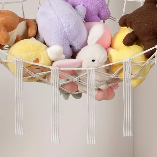 Miniatura 7 de Hamaca esquinera de animales de peluche, red para animales de peluche, esquina grande, organizador de almacenamiento de animales de peluche