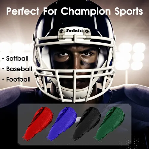 Miniatura 6 de BOBISUKA Barra de pintura negra para la cara y el cuerpo, palitos negros para deportes, béisbol, softbol, fútbol, kit de pintura negra