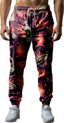 Pantalones deportivos divertidos de los años 80 para hombre, pantalones deportivos con cintura elástica, pantalones casuales