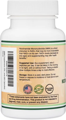Miniatura 6 de Suplemento NMN - 99% de pureza probada - 125 mg por cápsula de mononucleótido de nicotinamida, 60 cápsulas, por Double Wood Supplements