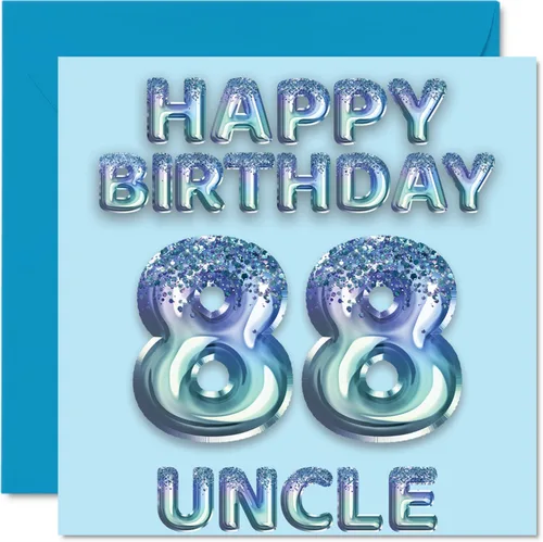 Miniatura 289 de Stuff4 Tarjeta de primer cumpleaños para niños, globo de fiesta con purpurina azul, tarjetas de feliz cumpleaños para niño de 1 año, nieto, hijo, 57