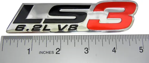 Miniatura 2 de LS3 6.2L V8 Emblemas de motor rojo altamente pulido aluminio cromado plateado compatible con Chevy Chevrolet Pontiac Holden vehículos especiales HSV