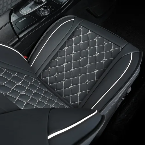 Miniatura 5 de Fundas de asiento delantero de automóvil, ajuste universal para la mayoría de automóviles, SUV, sedanes y camionetas, fundas de cojín de piel Beige