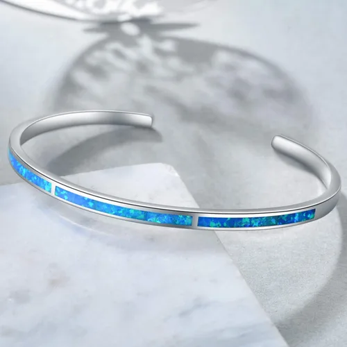 Miniatura 5 de WINNICACA Regalos para el día de la madre, pulsera de ópalo para mujer, hipoalergénica, joyería inspiradora de plata de ley, regalos de graduación