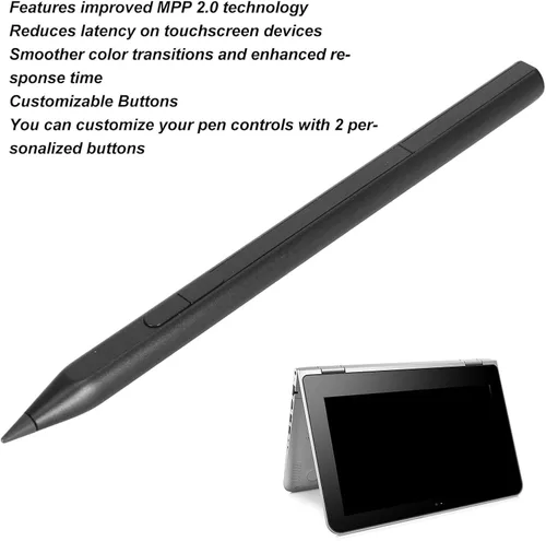 Miniatura 3 de Bolígrafo de punta recargable MPP 2.0 para HP Envy x360 Pavilion x360 Spectre x360, soporte MPP Tilt Pen, con botón de rechazo de palma y borrador